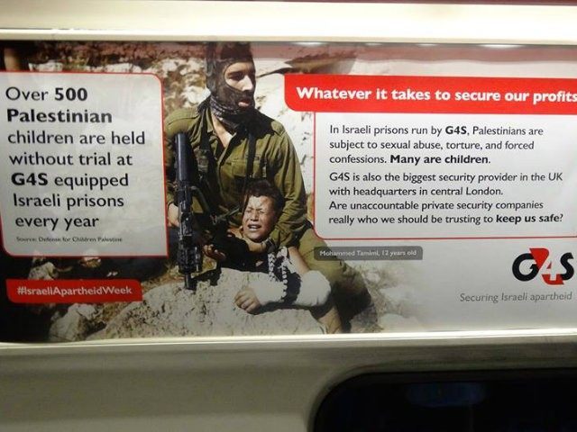 anti-Israel poster campaign London underground