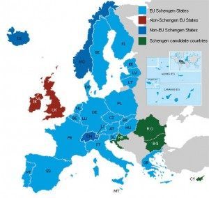 The Schengen Zone as it currently stands. 