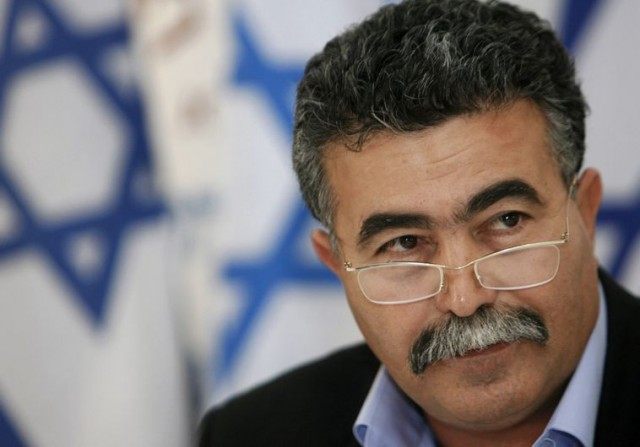 Israel's former defence minister Amir Peretz pauses during news conference in Tel Avi