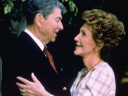 Former President Ronald Reagan and his wife, Nancy, are shown in this 1992 photo, released to coincide with the couple's 40th wedding anniversary. The Reagan's marked their 40th year together Sunday, March 8, 1992, by renewing their wedding vows during a private ceremony attended by their children and grandchildren. (AP …