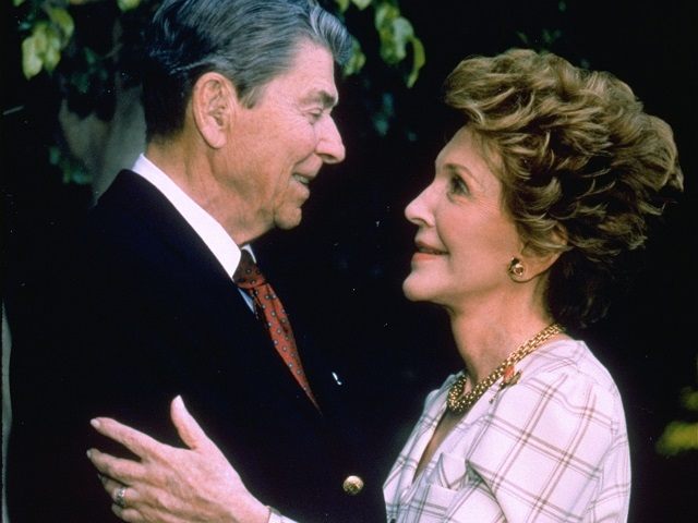 Former President Ronald Reagan and his wife, Nancy, are shown in this 1992 photo, released