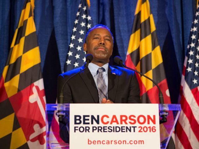 Republican candidate Dr. Ben Carson speaks to supporters at his campaign at his Super Tues