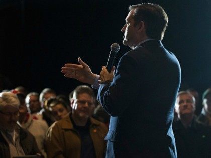 Sen. Ted Cruz (R-TX) on March 24, 2016 in Janesville, Wisconsin.