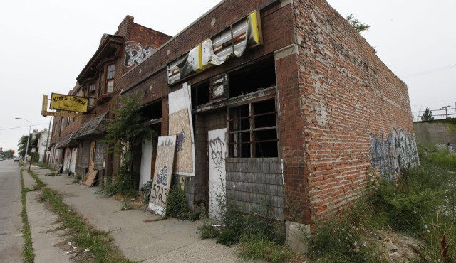 A section of vacant stores is shown in Detroit, Wednesday, July 27, 2011. Detroits mayor
