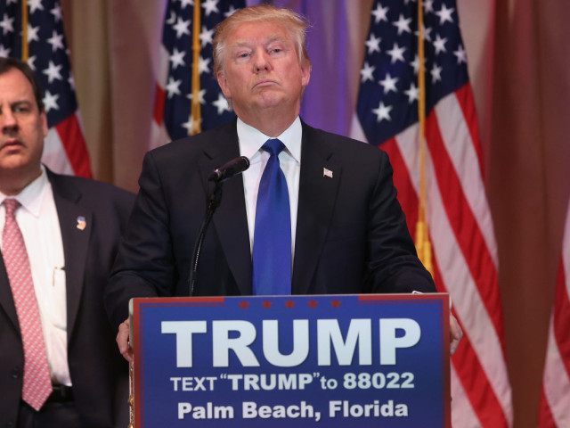 PALM BEACH, FL - MARCH 01: Republican Presidential frontrunner Donald Trump listens to a