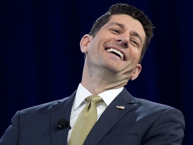Speaker of the House Paul Ryan speaks during the annual Conservative Political Action Conference (CPAC) 2016 at National Harbor in Oxon Hill, Maryland, outside Washington, March 3, 2016. Republican activists, organizers and voters gather for the Conservative Political Action Conference at a critical moment for the Republican Party as Donald …