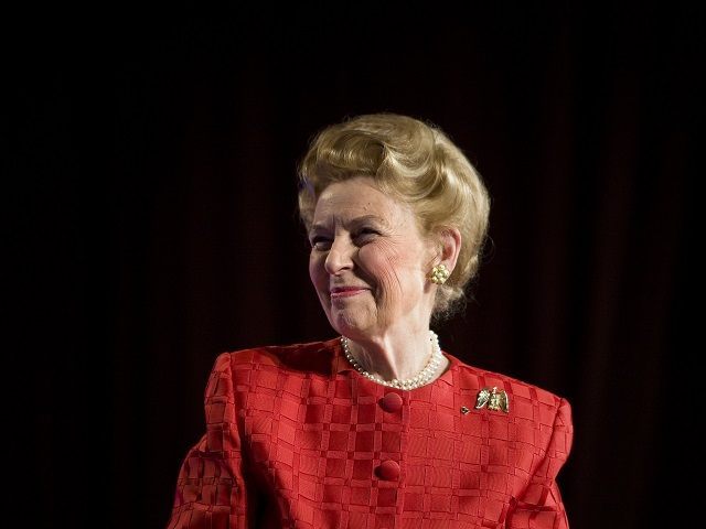 WASHINGTON - OCTOBER 19: Phyllis Schlafly, president of the Eagle Forum, listens to appla