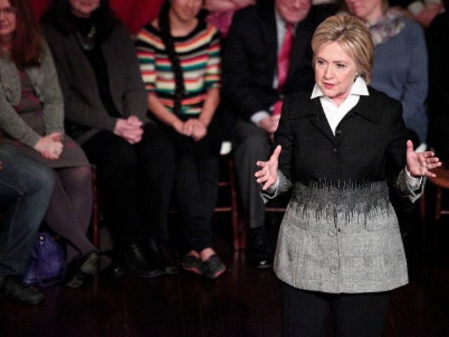 Democratic presidential candidate Hillary Clinton participates in a Fox News Democratic To