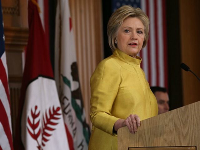 Hillary Clinton on March 23, 2016 in Stanford, California.