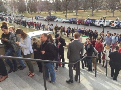 Crowd outside Romney speech in Utah (Joel Pollak / Breitbart News)