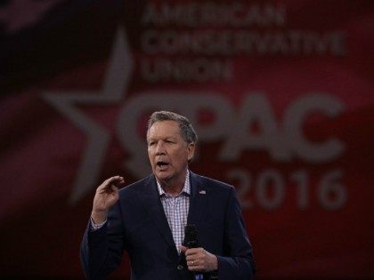 Republican presidential candidate Gov. John Kasich of Ohio speaks during CPAC 2016 March 4