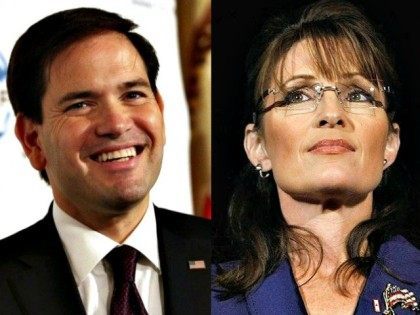 Marco Rubio and Sarah Palin AP Getty