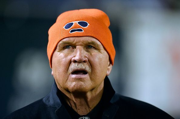 CHICAGO, IL - DECEMBER 15: Former head coach Mike Ditka of the Chicago Bears watches from the sidelines during the first quarter at Soldier Field on December 15, 2014 in Chicago, Illinois. (Photo by Brian Kersey/Getty Images)