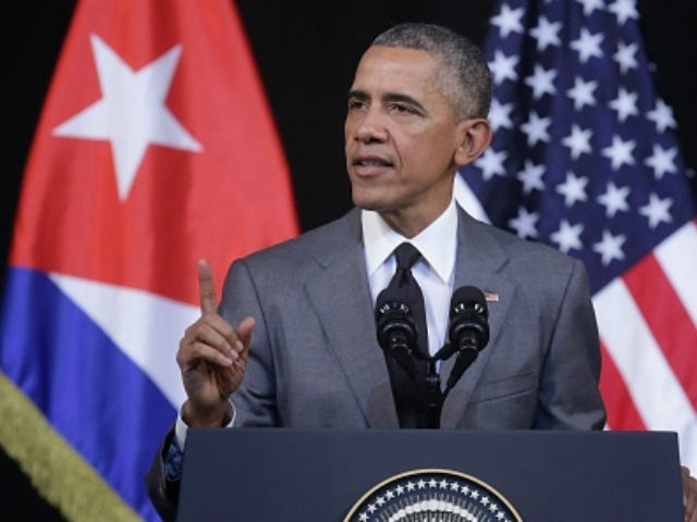 President Barack Obama delivers remarks at the Gran Teatro de la Habana Alicia Alonso in t