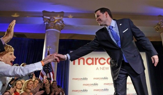Rubio with Supporters Miami AP