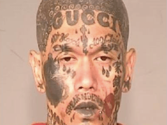 Gucci face tattoo (Fresno PD)