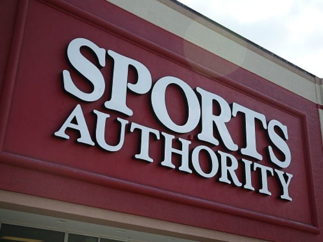 Sports Authority sign is seen on a store as the company files for Chapter 11 bankrupty on