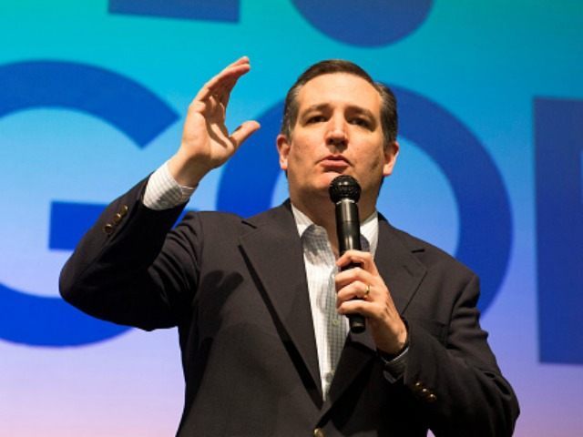 Republican presidential candidate Ted Cruz makes a speech at a campaign rally on March 5,