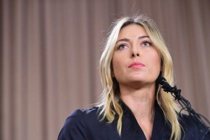 Russian tennis player Maria Sharapova tells a press conference on March 7, 2016 she tested