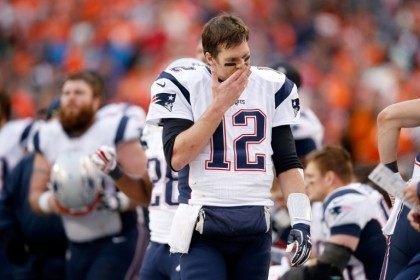 Tom Brady #12 of the New England Patriots, seen on January 24, 2016 in Denver, Colorado, w