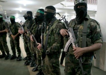 Members of the Ezzedine al-Qassam Brigades, the military wing of the Palestinian Islamist