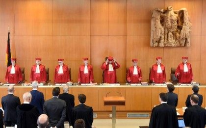 Judges of the first senate of the Federal Constitutional Court in Karlsruhe, southwestern