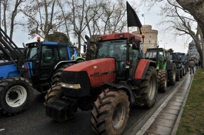 Greek farmers rolled out their tractors in central Thessaloniki last month to protest agai