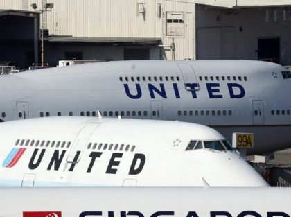 United Airlines planes sit on the tarmac at San Francisco International Airport on January
