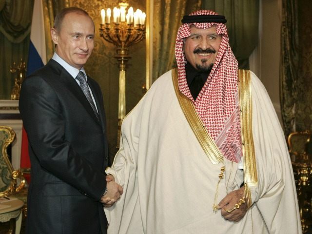 Saudi Arabian Crown Prince Sultan bin Abdul Aziz al-Saud (R) meets Russia's President