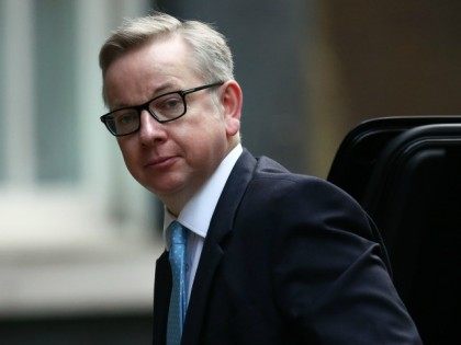 Secretary of State for Justice, Michael Gove, arrives for a cabinet meeting at Downing Street on February 20, 2016 in London, England.