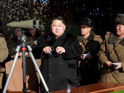 DEMOCRATIC PEOPLE'S REPUBLIC OF KOREA, - : This undated picture released from North Korea's official Korean Central News Agency (KCNA) on January 5, 2015 shows North Korean leader Kim Jong-Un (C) inspecting a firing contest of Korean People's Army artillery units at an undisclosed location in North Korea. An earthquake …