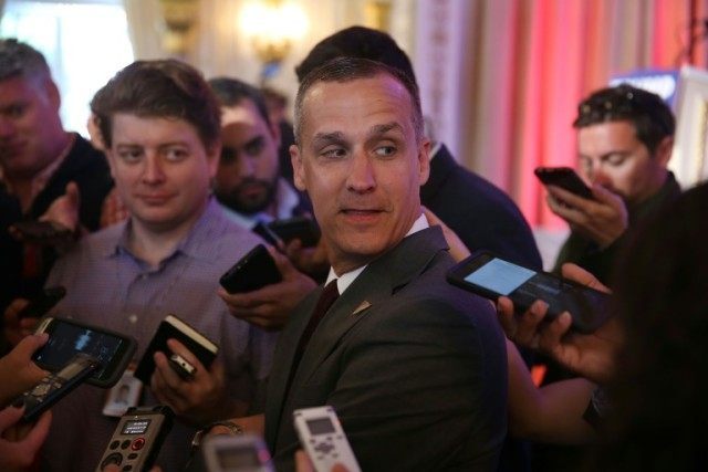 Corey Lewandowski, campaign manager for Republican presidential candidate Donald Trump, pictured March 11, 2016, was arrested