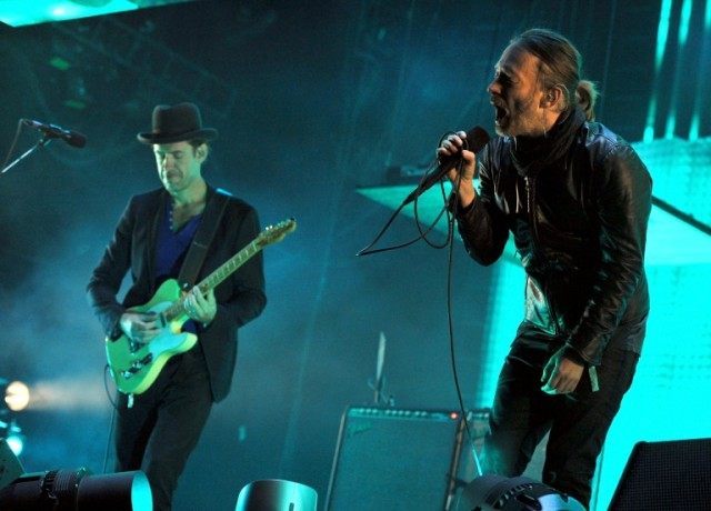 Musical group Radiohead performs onstage during Coachella Valley Music & Arts Festival