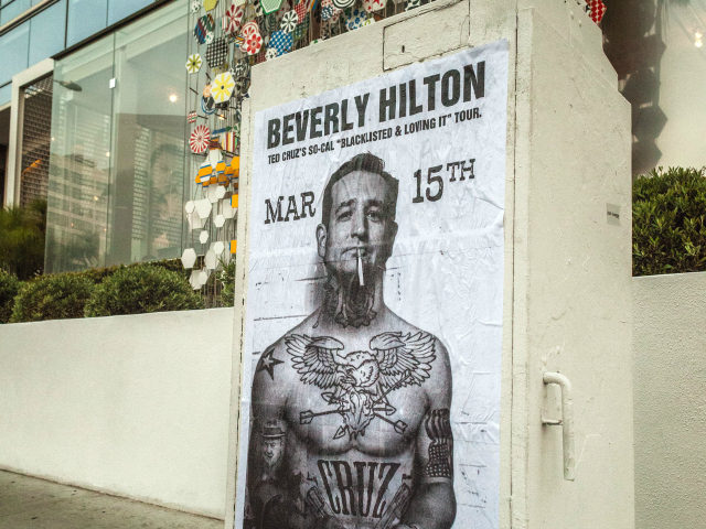 Ted Cruz poster in Hollywood (Kerry Picket / Breitbart News)