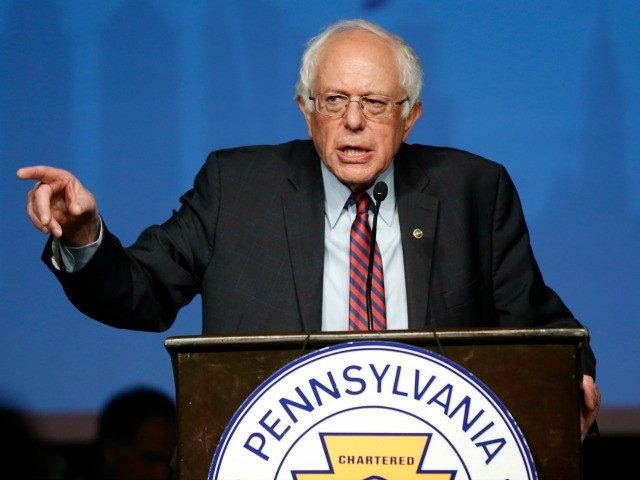 Democratic presidential candidate, Sen. Bernie Sanders, I-Vt., speaks during a campaign st