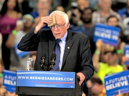 Bernie Sanders Wipes Brow John Sommers II Getty