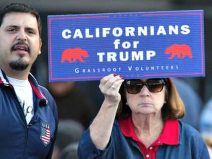 Californians for Trump sign David McNew Getty