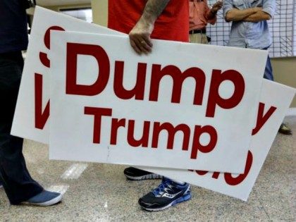 Dump Trump Sign Lynne Sladky, AP