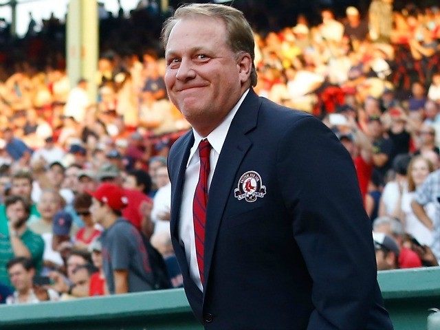 Former Boston Red Sox pitcher Curt Schilling on August 3, 2012 at Fenway Park in Boston, M