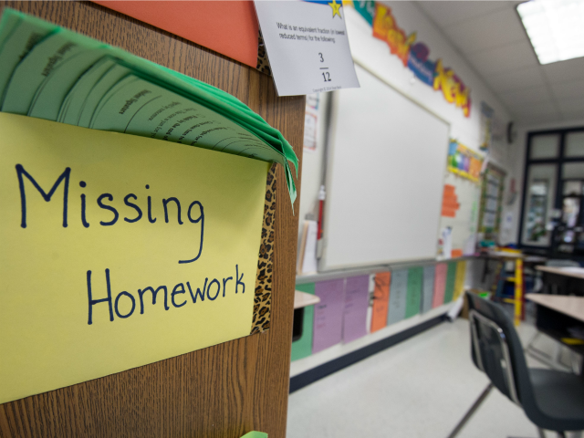 A classroom is seen February 21, 2014, at Steuart W. Weller Elementary School in Ashburn, Virginia.