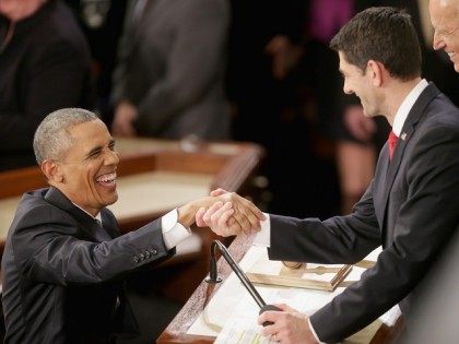 WASHINGTON, DC - JANUARY 12: delivers the State of the Union speech before members of Congress in the House chamber of the U.S. Capitol January 12, 2016 in Washington, DC. In his last State of the Union, President Obama reflected on the past seven years in office and spoke on …