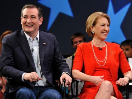 Republican presidential candidate Sen. Ted Cruz (R-TX) and former candidate Carly Fiorina