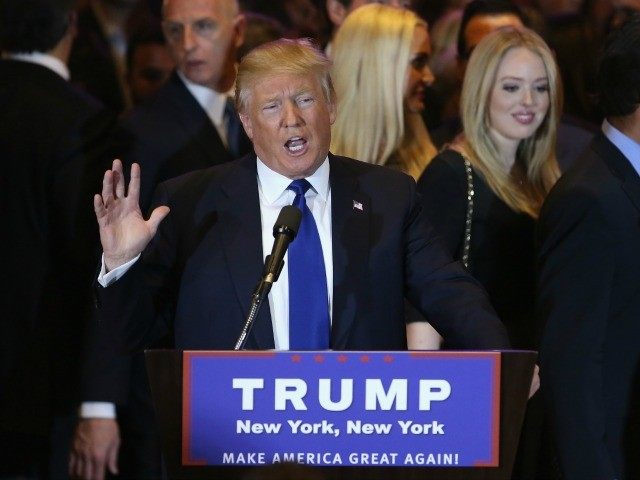 Republican Presidential candidate Donald Trump speaks after winning the New York state pri