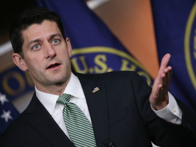 House Speaker Paul Ryan (R-WI) speaks to the media during his weekly news conference on Ca