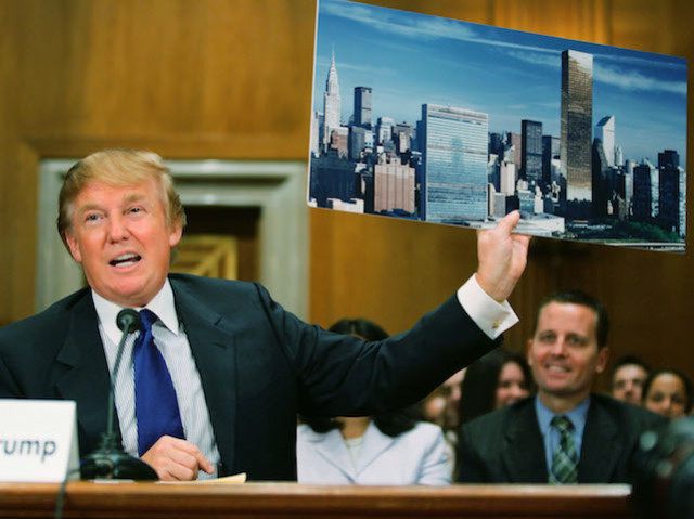 WASHINGTON - JULY 21: Donald Trump, president of the Trump Organization, displays a pictu