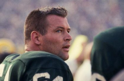 Green Bay Packers guard Jerry Kramer (64) during Super Bowl I, a 35-10 victory over the Kansas City Chiefs on January 15, 1967, at the Los Angeles Memorial Coliseum in Los Angeles, California. (Photo by Fred Roe/Getty Images) *** Local Caption ***