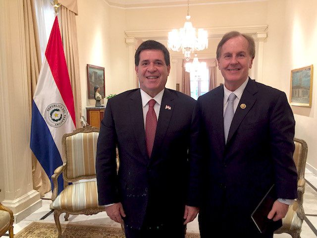 Congressman Robert Pittenger (R-NC) with President of Paraguay Horacio Cartes