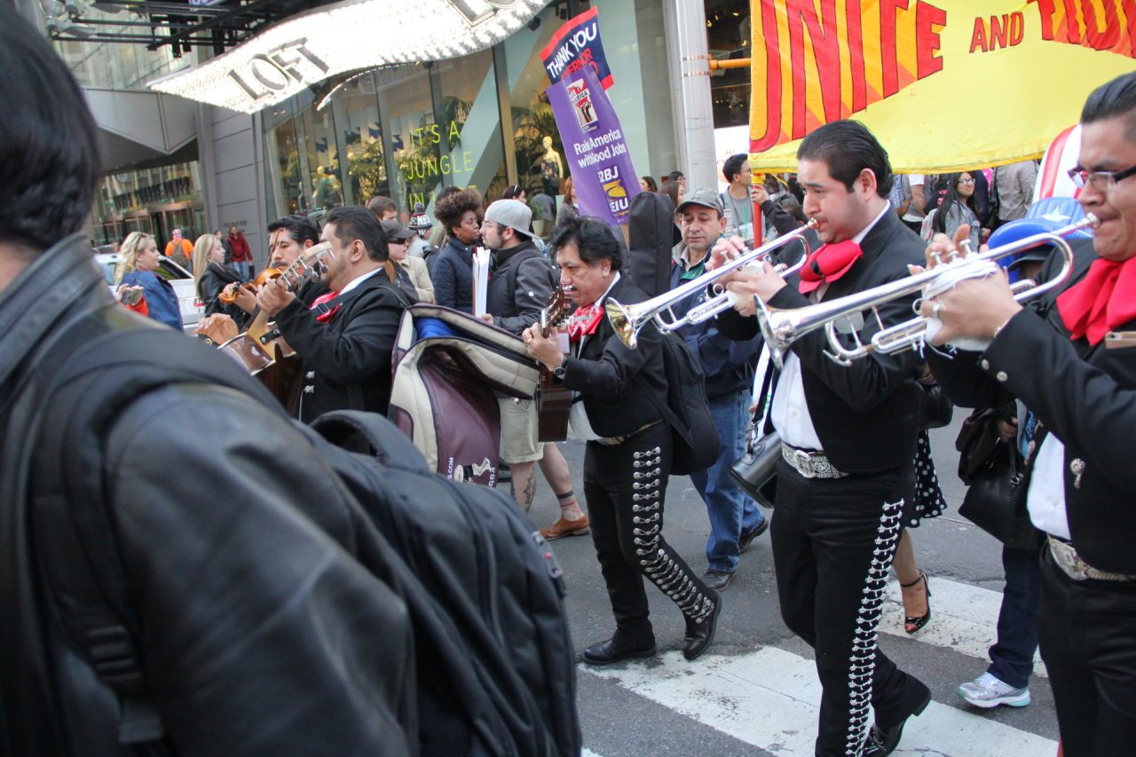 The Mariachi Band that played during the march from Time Square to Grand Hyatt