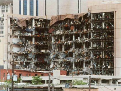 This undated file photo shows the north side of the Alfred P. Murrah Federal Building in O