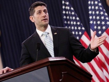 Speaker of the House Rep. Paul Ryan (R-WI) delivers remarks on Capitol Hill March 23, 2016